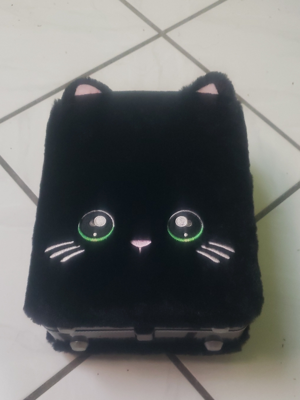 Like new black plush Cat NA NA NA hardcase backpack, no dolls